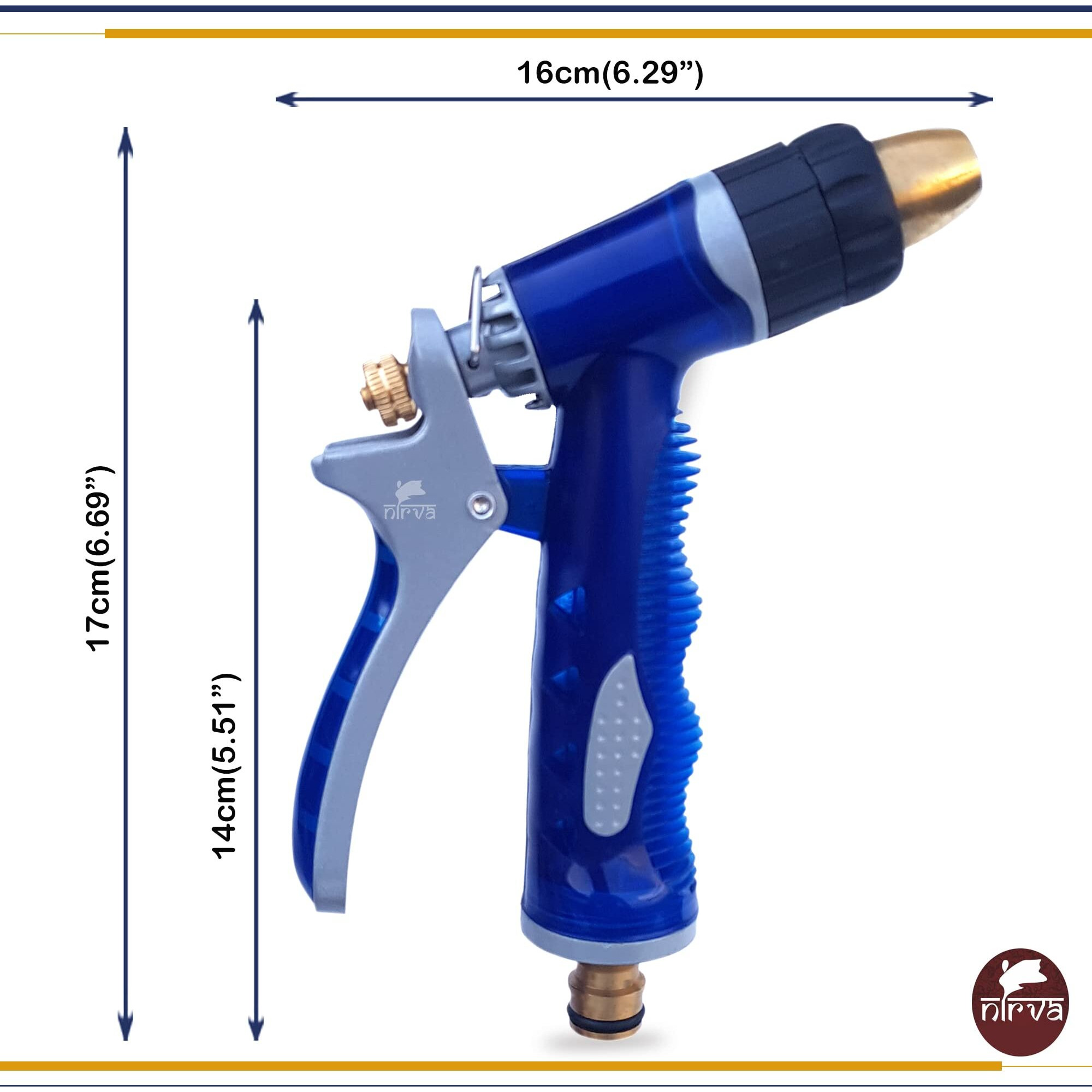 NIRVA WITH DEVICE OF WOMEN PICTURE Metal Water Spray Gun For Car/Bike/Plants/Gardening Washing(Blue)