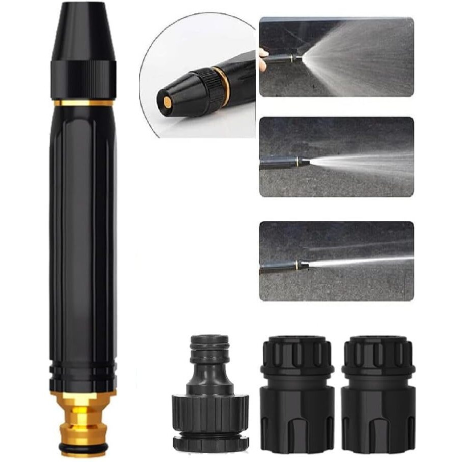 WEPTIX Water Spray Gun for Car Wash Bike Washing Gun for 1/2" Hose Pipe High Pressure Water Gun Nozzle Adjustable Car Washer Gun Brass Jet Water Spray Nozzle (High Pressure water Gun)
