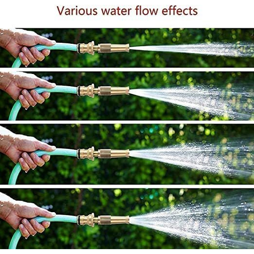WEPTIX Brass Nozzle Water Spray Gun Water Jet Hose Nozzles Hose Pipe Spray Gun Suitable for 1/2" Hose Pipe For Gardening And Washing - Without Hose Pipe - Cleaning Sprayer Yellow