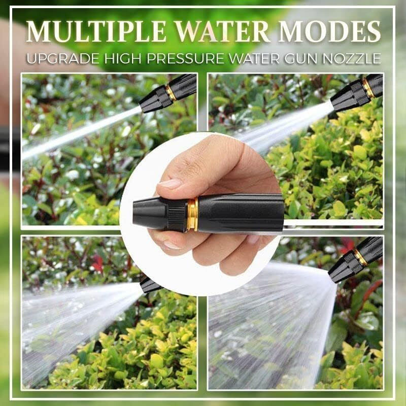 Finalize Brass Nozzle Water Spray Gun Water Jet Hose Nozzles Hose Pipe Spray Gun Suitable for 1/2" Hose Pipe For Gardening And Washing - Without Hose Pipe - Cleaning Sprayer Yellow