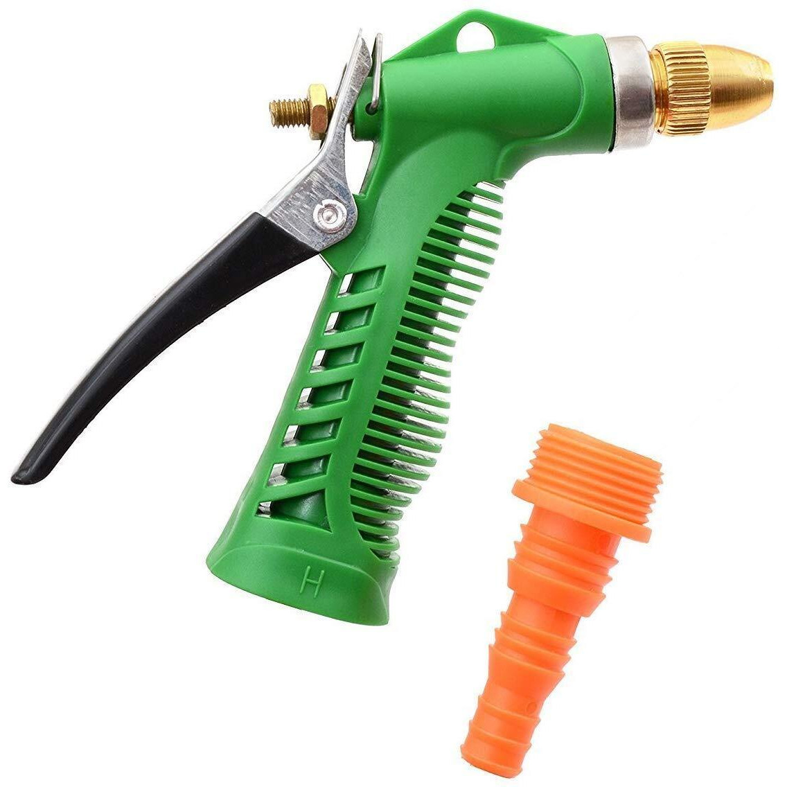 NEYU Water Spray Gun - Plastic Trigger and Brass Nozzle High Pressure Water Spray Gun | bike washing spray gun | spray bottles for plant | for car vehicle cleaning, gardening spray | for Car | Bike | Plants | Garden Lawn Grass Flower Beds and washing | for a fine shower | rinse, flat, soak | - Gardening Washing Gun (Multicolor) (Pack Of 1)
