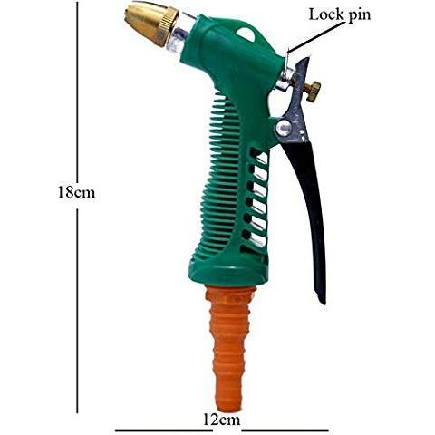 NEYU Water Spray Gun - Plastic Trigger and Brass Nozzle High Pressure Water Spray Gun | bike washing spray gun | spray bottles for plant | for car vehicle cleaning, gardening spray | for Car | Bike | Plants | Garden Lawn Grass Flower Beds and washing | for a fine shower | rinse, flat, soak | - Gardening Washing Gun (Multicolor) (Pack Of 1)