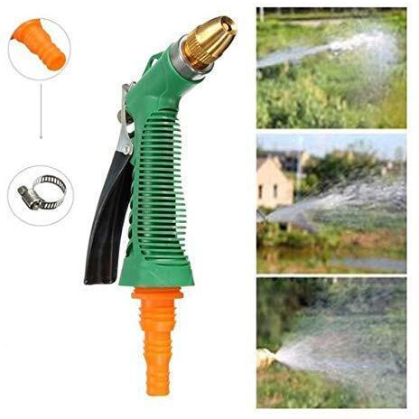 NEYU Water Spray Gun - Plastic Trigger and Brass Nozzle High Pressure Water Spray Gun | bike washing spray gun | spray bottles for plant | for car vehicle cleaning, gardening spray | for Car | Bike | Plants | Garden Lawn Grass Flower Beds and washing | for a fine shower | rinse, flat, soak | - Gardening Washing Gun (Multicolor) (Pack Of 1)