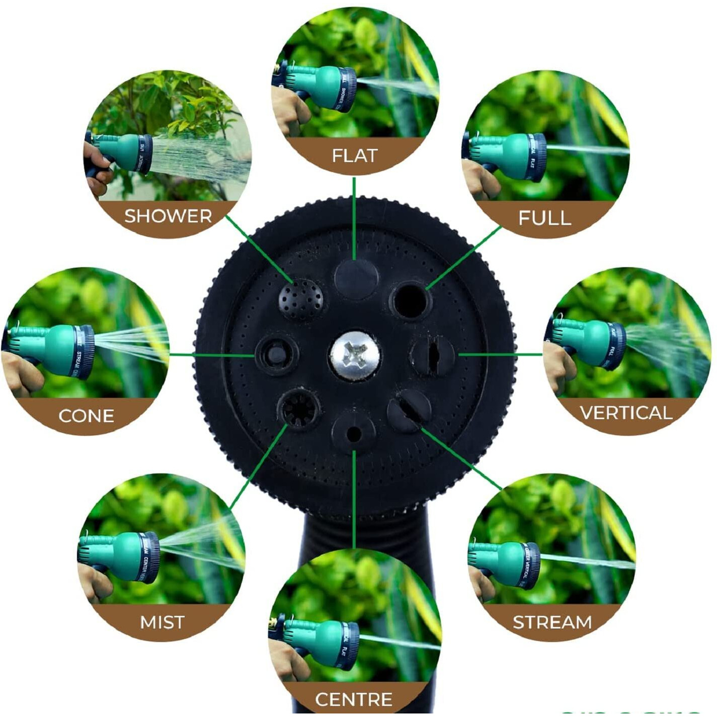 AHYRA Heavy Duty 3 Layered Braided Water Hose Pipe (Size  1/2 inch) with 7 Pattern Sprayer Gun & 3 Clamps for Garden, Car Wash, Floor Clean, Pet Bath, Easy to Connect, (10 Meter)