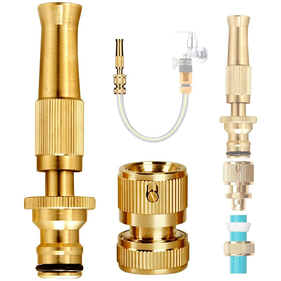 KBS Water Spray Gun Nozzle High Pressure for Pouring Flowers & Car Washing Suitable for 1/2 Inch Hose Pipe Gardening Tools