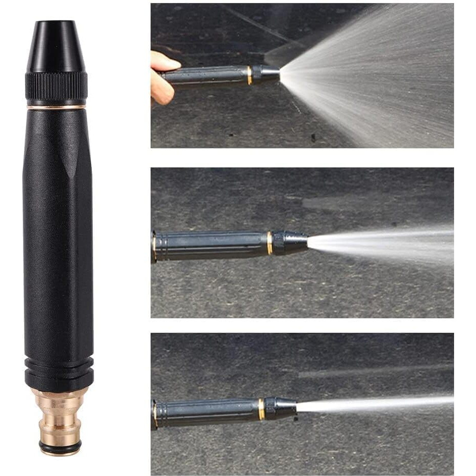 Kitssential Brass Water Spray Nozzle Water Spray Gun, Car Wash Nozzle, High Pressure Nozzle Spray Water Gun, Water Jet Hose Nozzles Pipe For Gardening, Bike,Car Wash,Window Cleaning (Black Pen Nozzle)