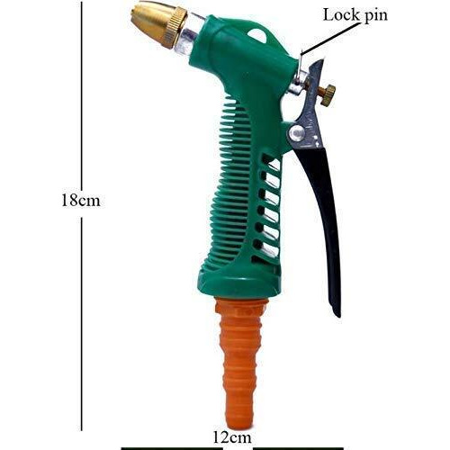 Renesmee Garden Hose Nozzle 100% Heavy Duty Metal with 2pcs Metal Grip Lock, Water Spray gun, multipurpose use for Sprayer for Watering Plants, Cleaning, Car Wash and Showering Pets, Metal Trigger Brass Nozzle Water Spray Gun