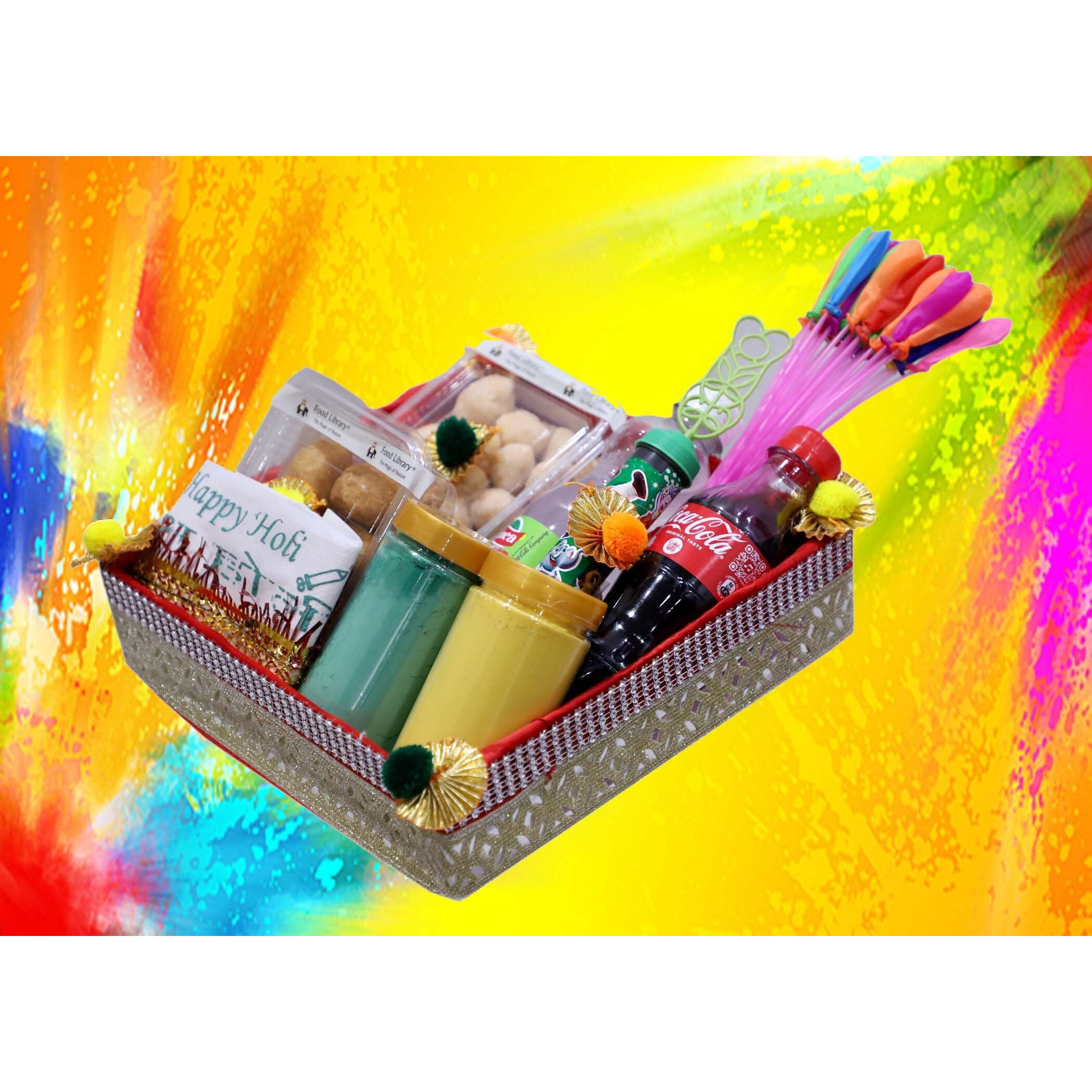 Food Library The Magic Of Nature Holi Gift Hamper | Gift Box | Festival Celebration Gift | Sweet & Namkeen Gift Box | Corporate Hamper