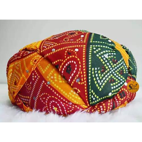 Sage Square Rajasthani Traditional Royal Turban Pagdi Safa for Marriage Mehandi Holi Function Decoration for Kids, Men and Women (Free Size) (Pack of 3)