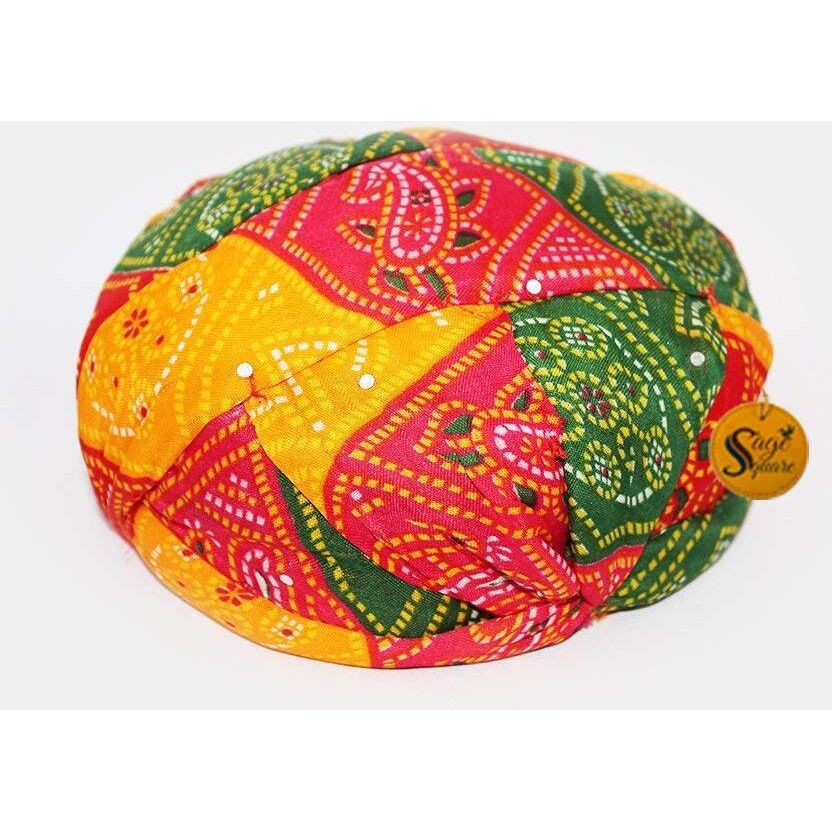 Sage Square Rajasthani Traditional Royal Turban Pagdi Safa for Marriage Mehandi Holi Function Decoration for Kids, Men and Women (Free Size) (Pack of 3)