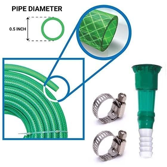 EPISKEY Heavy Duty Expandable Garden Hose - Flexible Water Pipe with Double Latex Core, 7 Pattern Spray Gun, Braided Outer Layer - Small No Kink Hose (Size  1/2 inch - Length 15 Meters)