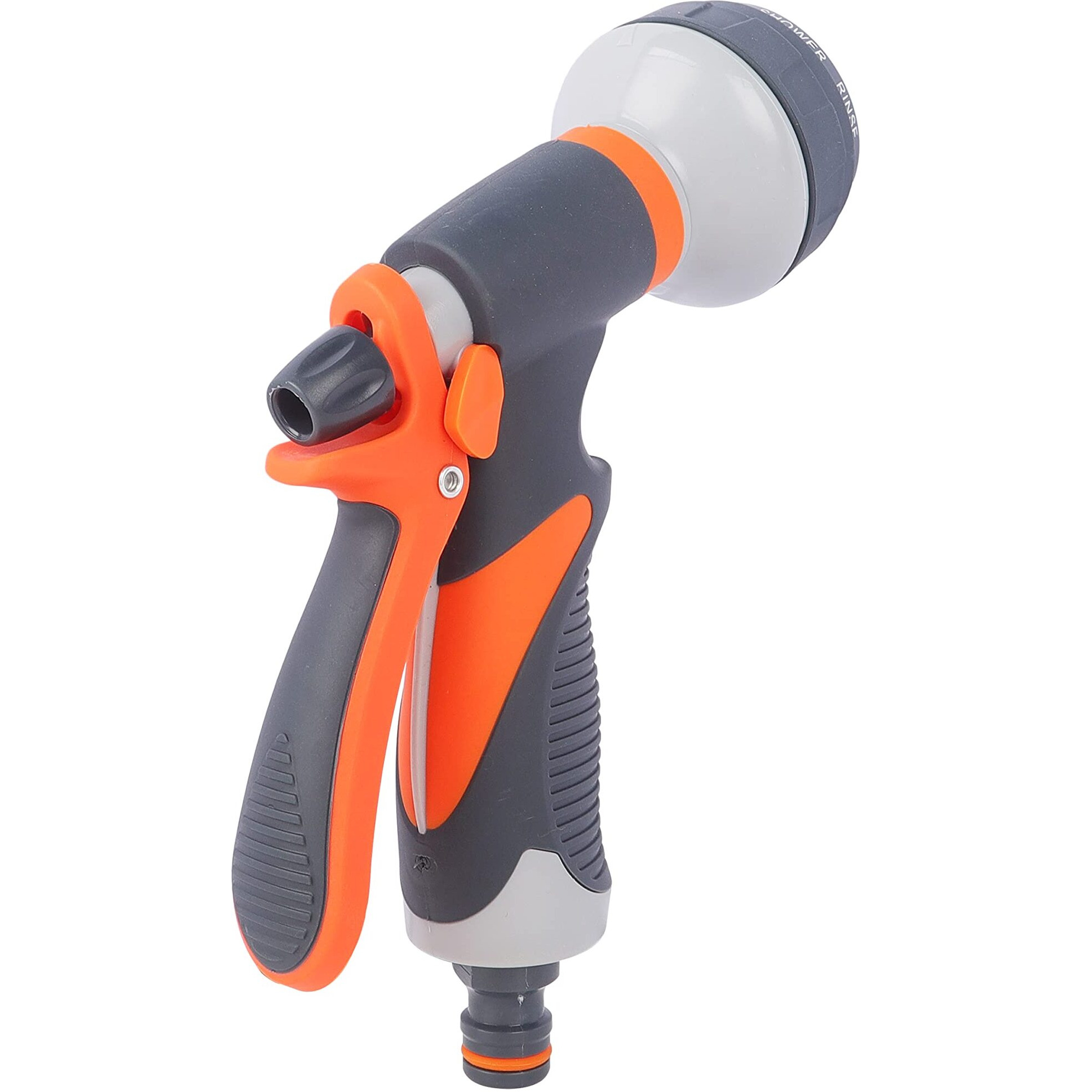 Garbnoire 8 in 1 Heavy Duty Hose Nozzle Water Spray High Pressure for Gardening, Flower, Plants, Lawn, Multi Functional Cleaning, Showering Pet & Wash Cars,8 Pattern Orange Gun, Pack of 1, ABS plastic