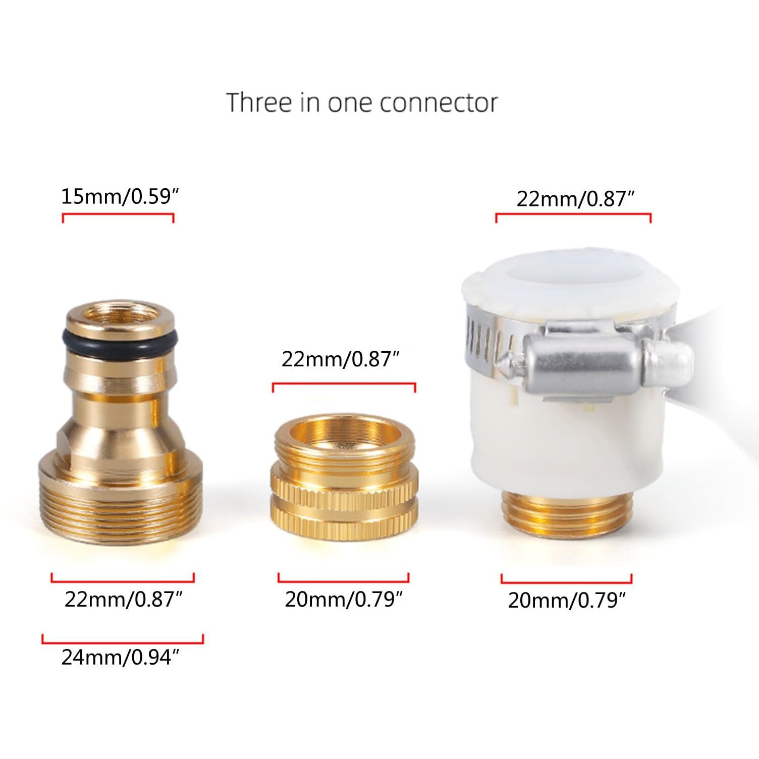 Universal Tap Connector,2 in 1 Faucet Connector Adapter,Pipe Connector for Tap 3/4 & 1/2 Inch,Quick Connection to Car Wash Spray Gun,Garden Water Hose Accessories for Gardening, Kicthen