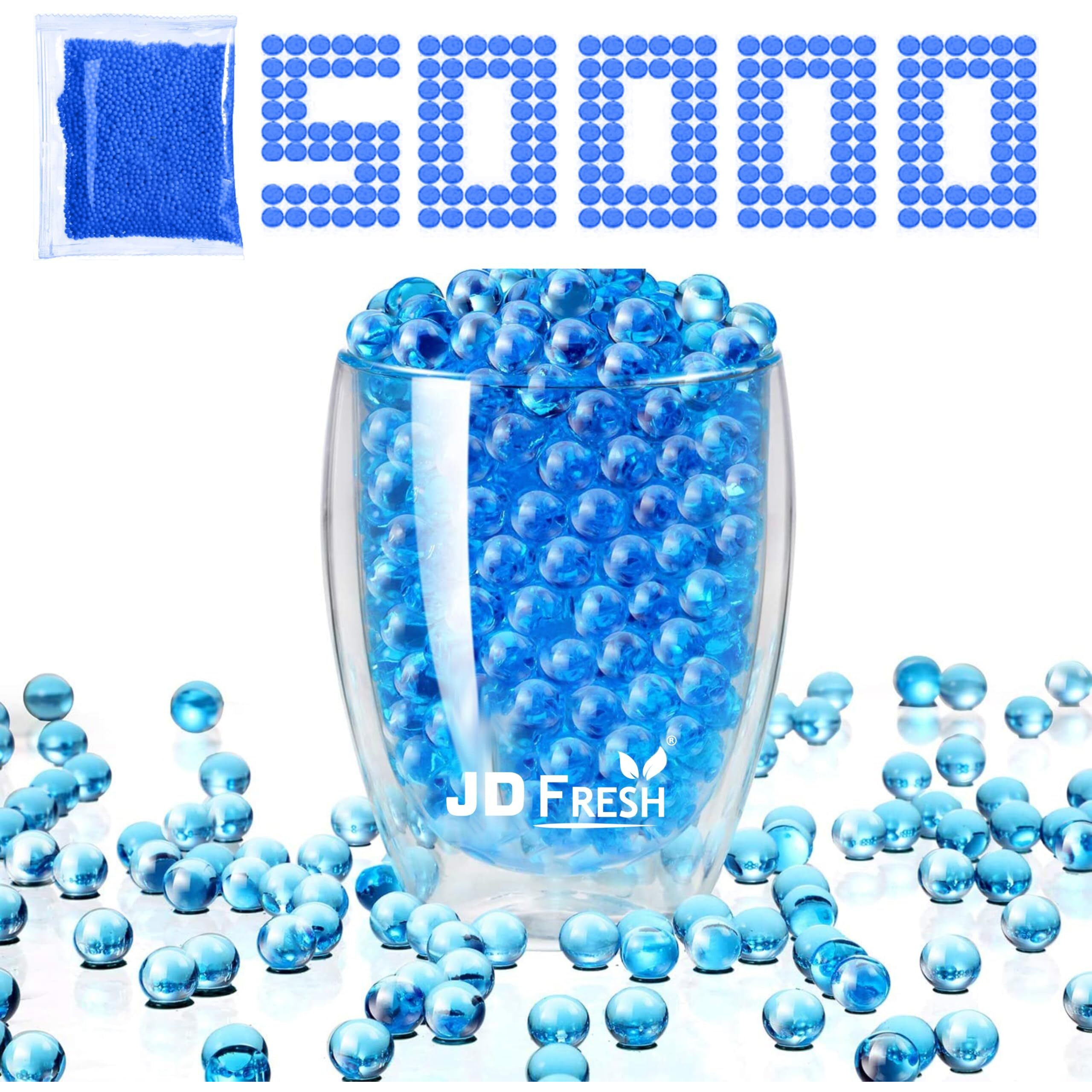 JD FRESH Ammo Gel Bullets/50000 Gel Balls/7-8 MM Water Beads for Gun/Refill Gel Blaster for Kids/Boys/Girls/Age 5-15+/Non-Toxic and Biodegradable/Balls for Transparent Vase as Home Decor(Blue)