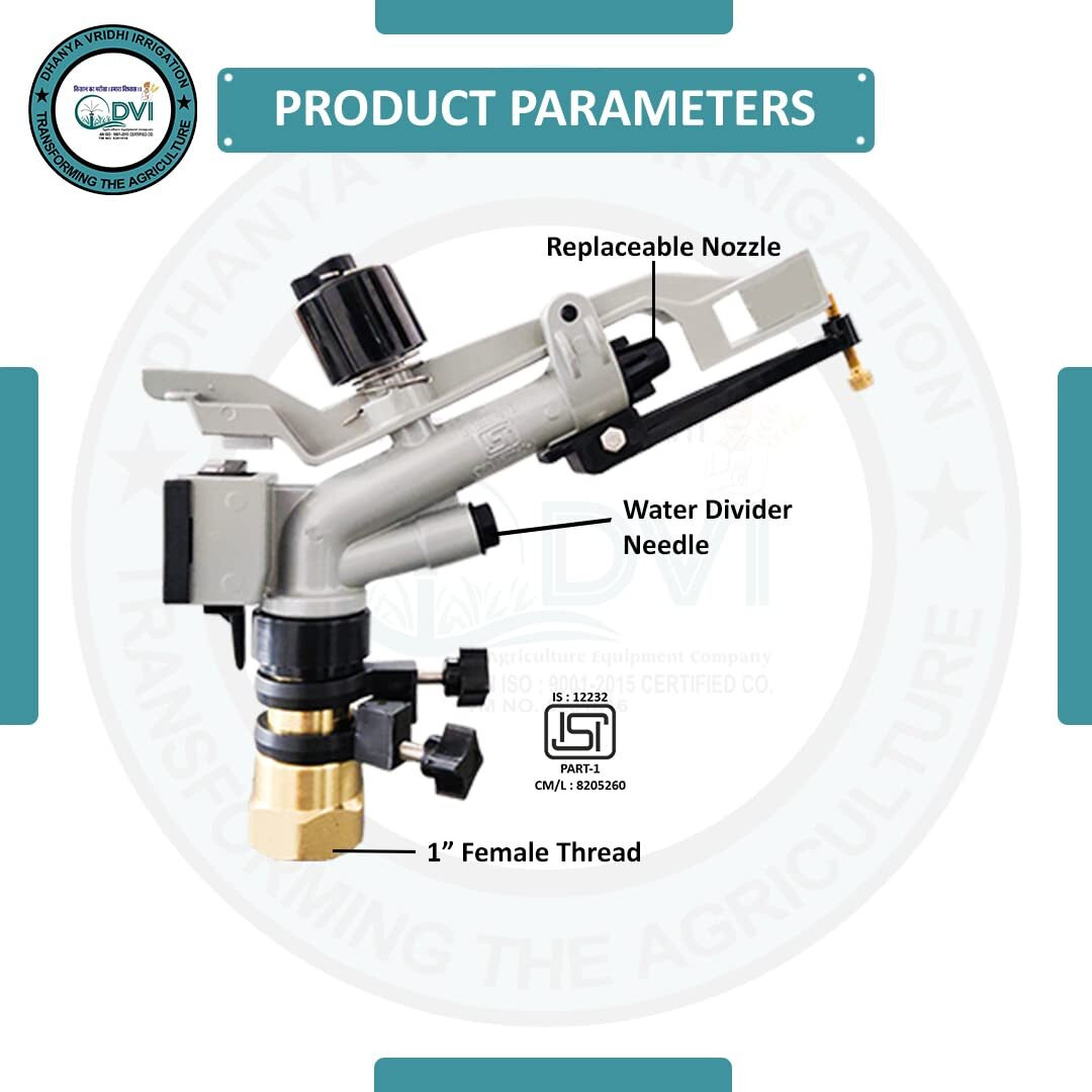 DVI AUTOMAT HARIT HT30G Seagull 1" inch RAIN Gun (ISI) Used for Irrigation, DUST SUPRESSION, Water SPRINKLERING in Farms, Gardens and LAWNS (Pack of 1) (HT-30G Seagull (1" INCH RAIN Gun))