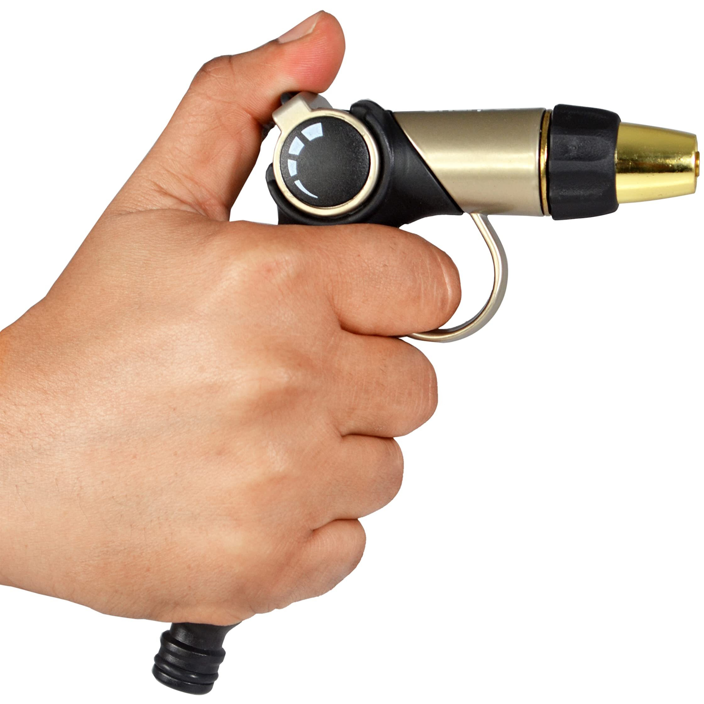 Sharpex 4 Mode Water Spray Gun for Garden Hose Nozzle, Lawn, Pet Cleaning, Car Washer, Bike Washing Spray Gun - Heavy Duty Multi Adjustable 4 Mode High Pressure Water Sprayer Gun (Black and Gold)