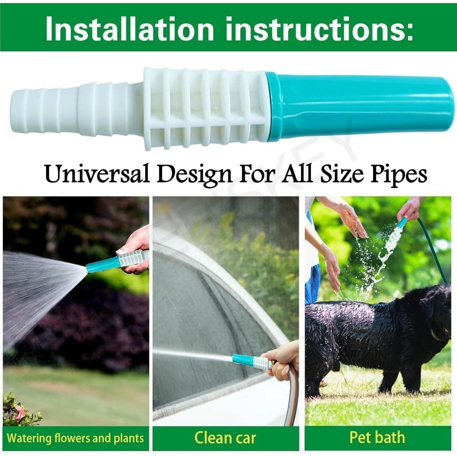 EPISKEY Heavy Duty Expandable Garden Hose Flexible Water Pipe with Double Latex Core PVC Nozzle Water Spray Gun Braided Outer Layer Small No Kink Hose | Multicoloured (15 Meter)