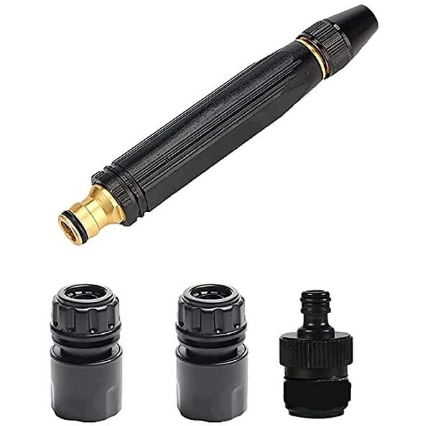 KBR Heavy Duty Brass High Presssure Nozzle Spray Gun with Multiple Water Mode Jet Hose Nozzle Pipe Ideal for Gardening, Bike,Car Wash,Window Cleaning (Black)