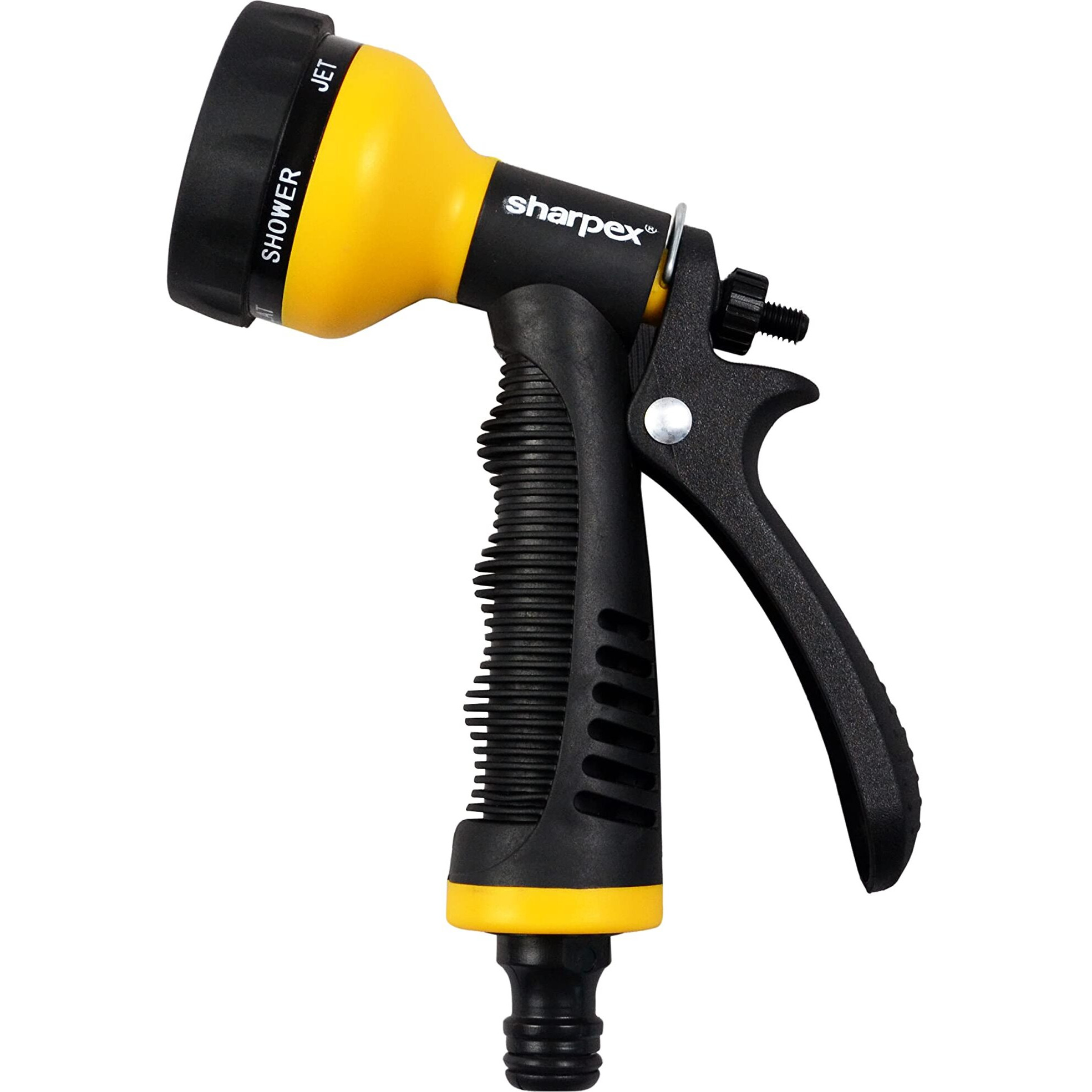 Sharpex High Pressure Water Gun Nozzle Spray for Garden Hose, Lawn, Car Washing, Bike Washer, Pets cleaning Sprinkler Water Gun - Heavy Duty Multi Adjustable Sprayer Nozzle For Pipe (Yellow), Plastic