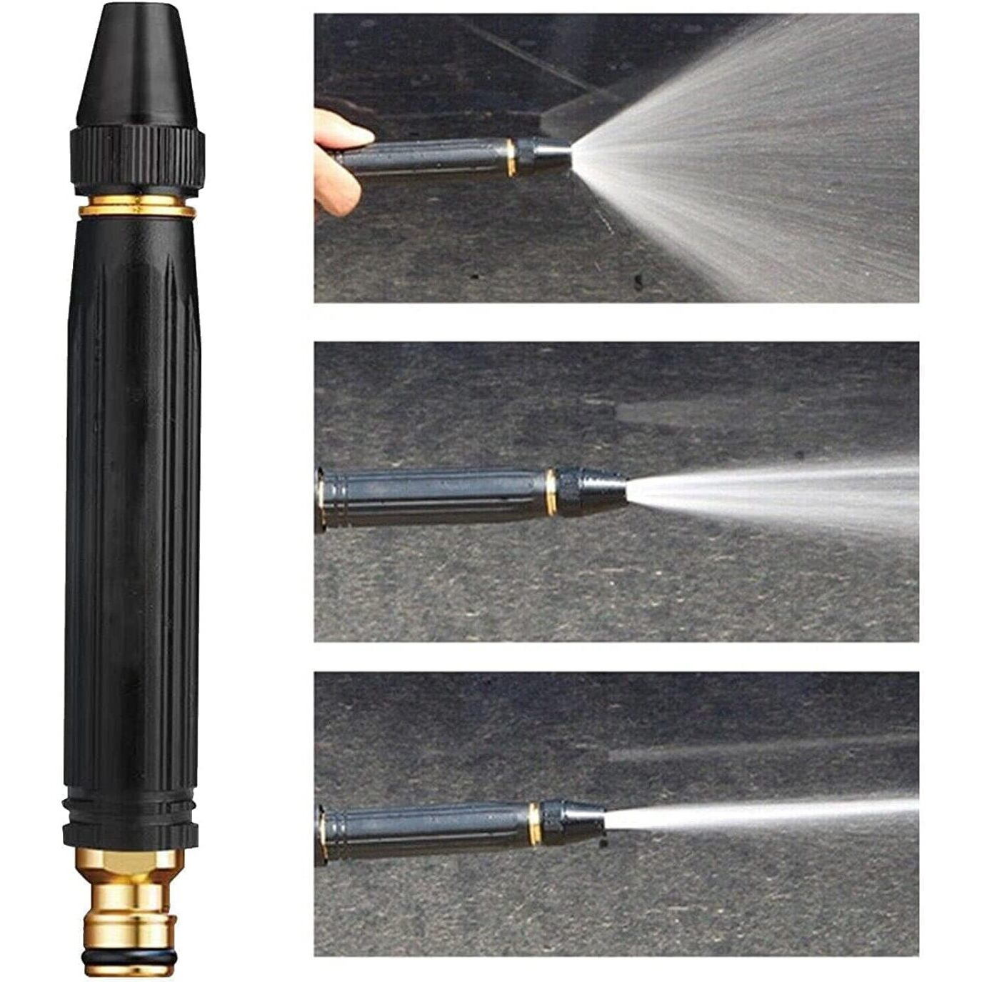 QIMIT Water Spray Gun for Car Wash Bike Washing Gun for 1/2" Hose Pipe High Pressure Water Gun Nozzle Adjustable Car Washer Gun Brass Jet Water Spray Nozzle for Garden & Window (High Pressure)