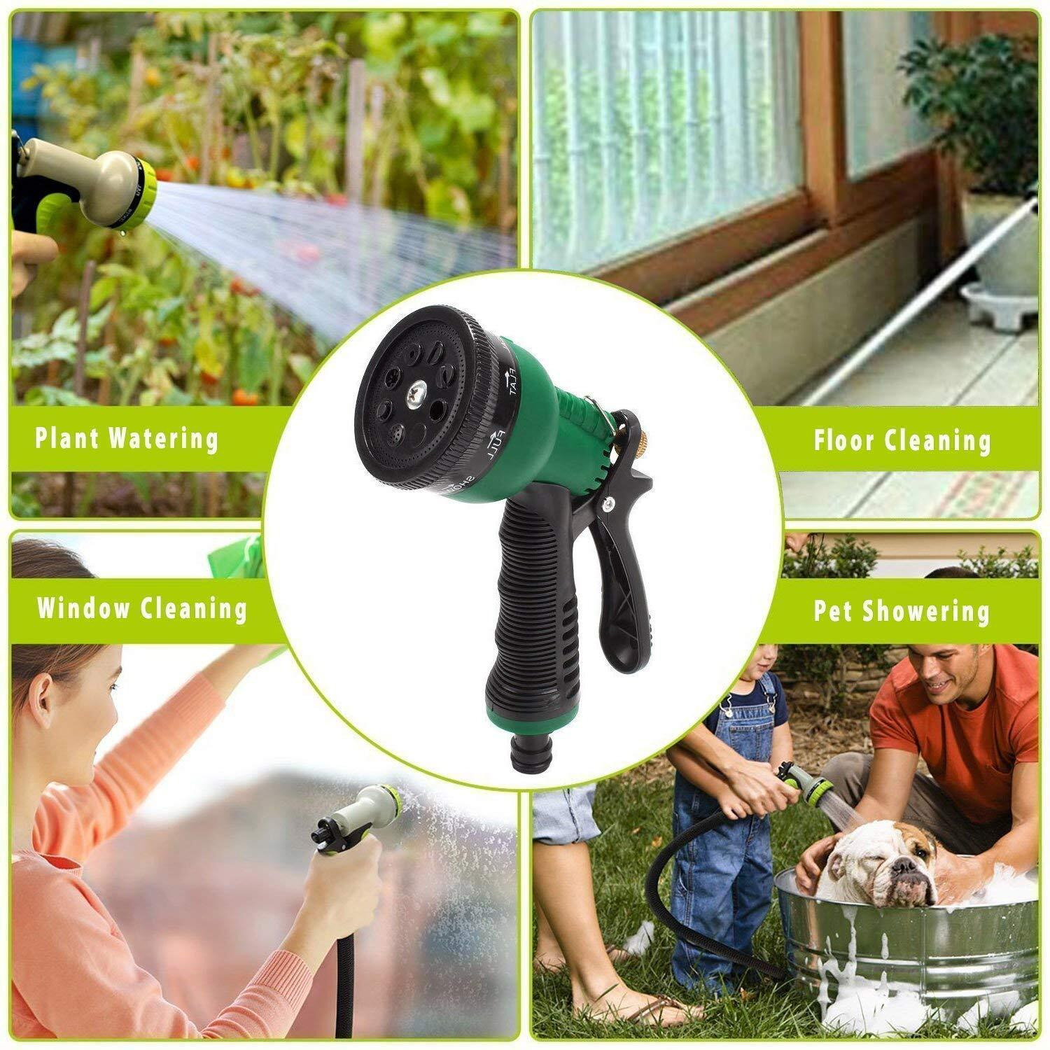 Aepigo Garden Hose Spray Gun for 8 Function High Pressure Nozzles Used for Car/Bike/Gardening Wash Nozzle Water Spray Gun with Nozzle Set, Anti-Slip Design, Perfect for Watering Plants,(Green+Yellow)
