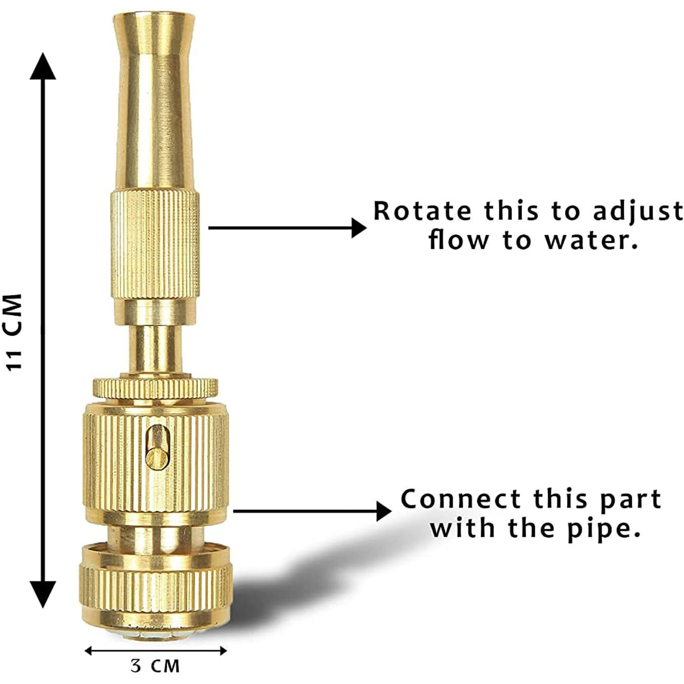 Mr. Carve Brass Nozzle Water Spray Gun Water Jet Hose Nozzles Hose Pipe Spray Gun For Gardening and Washing (Without Hose Pipe) Pack of 1