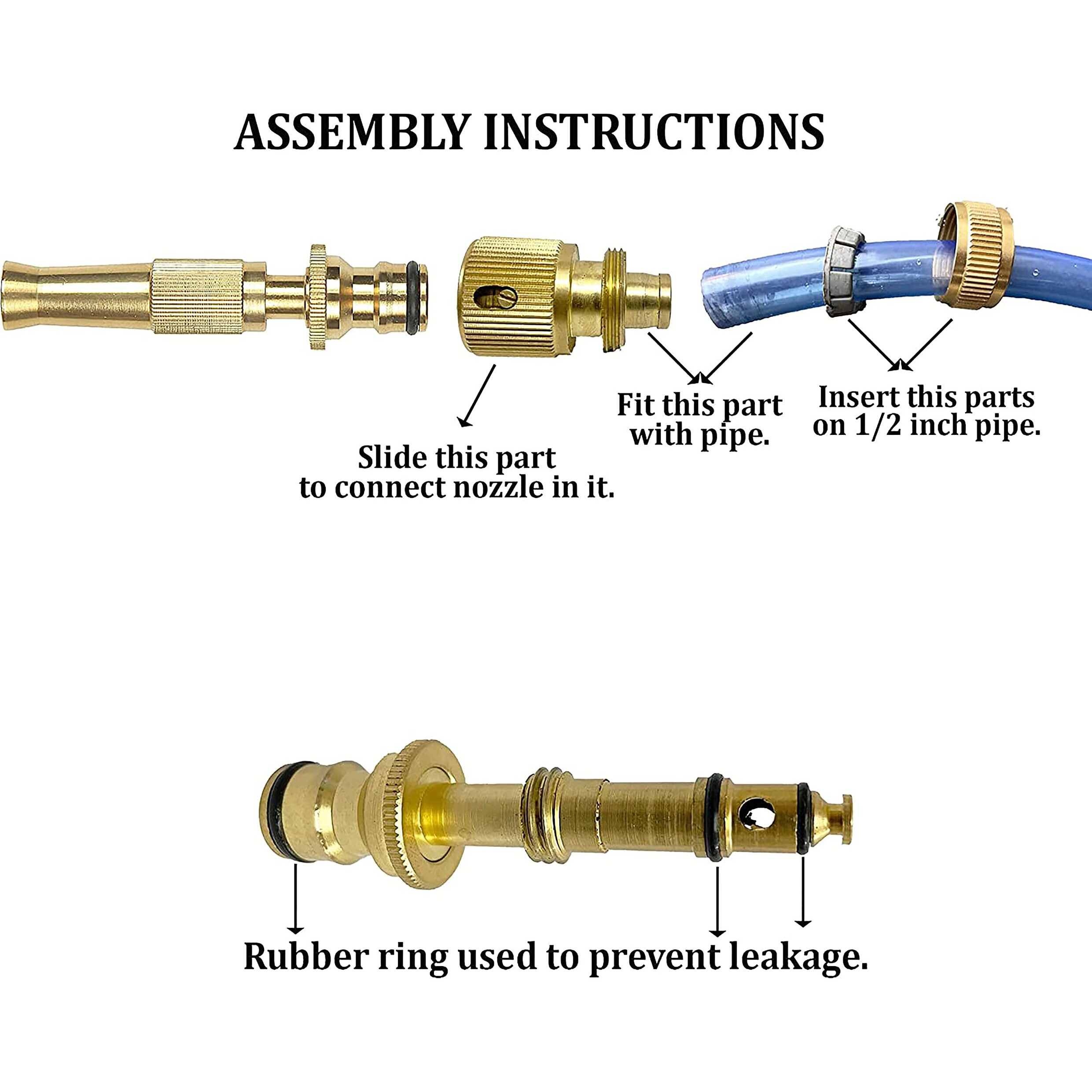 Mr. Carve Brass Nozzle Water Spray Gun Water Jet Hose Nozzles Hose Pipe Spray Gun For Gardening and Washing (Without Hose Pipe) Pack of 2