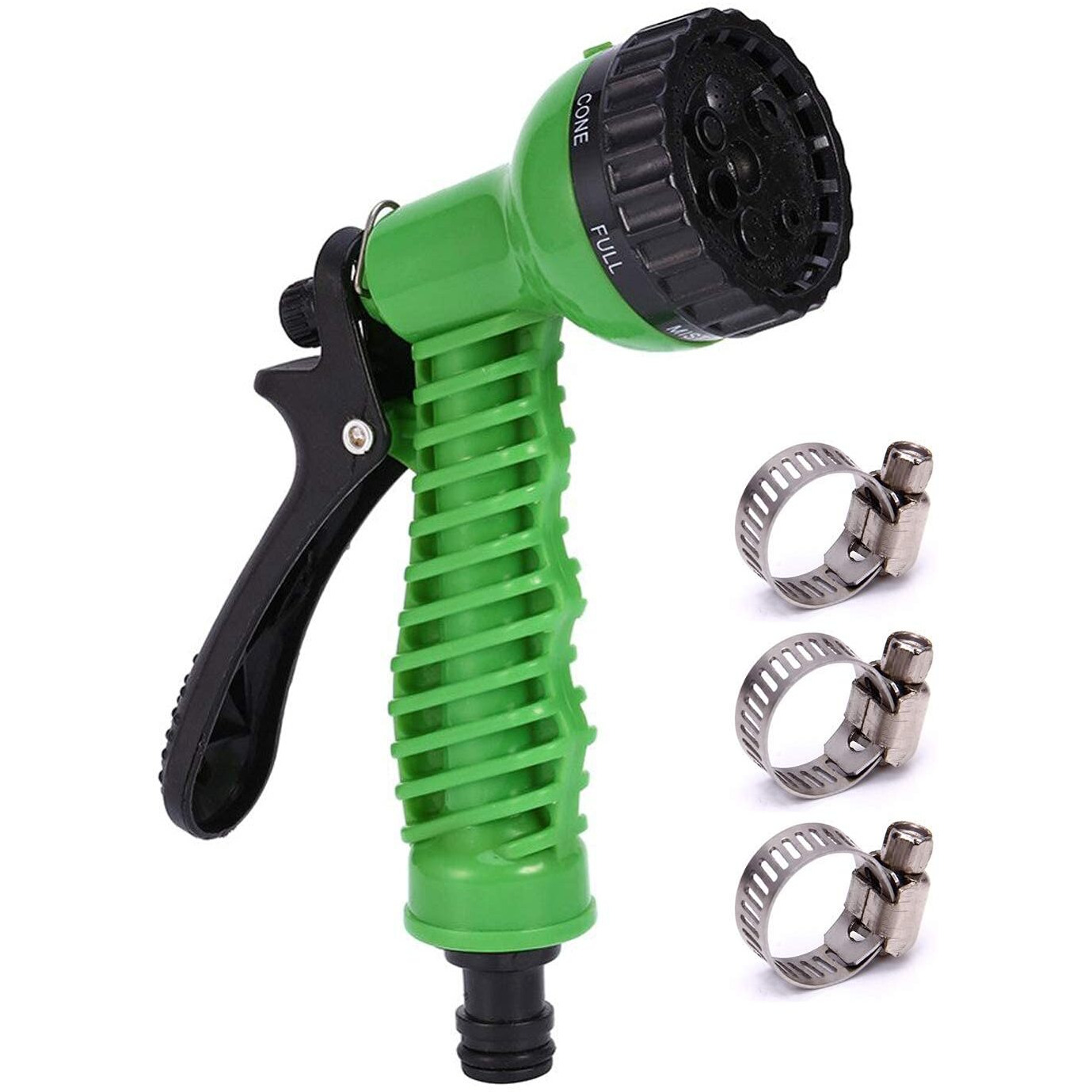 RENESMEE High Branded Garden Hose 7 Pattern High Pressure Garden Hose Nozzle Water Spray Gun With Leak Proof 3 Pcs Metal Grip Lock Gardening Washing Gun for 7 Function