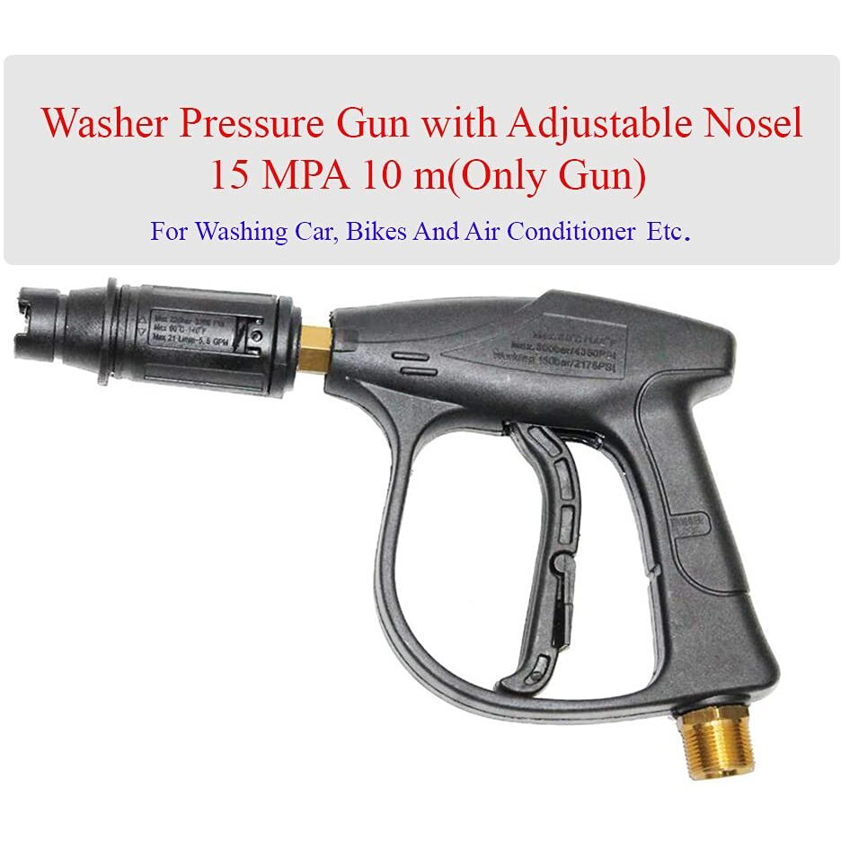 MLD high pressure washer gun for electric car wash machine Cleaning high adjustable jet water Adjustable nosel flow spary washers gun (Material-Plastic,Multicolor)