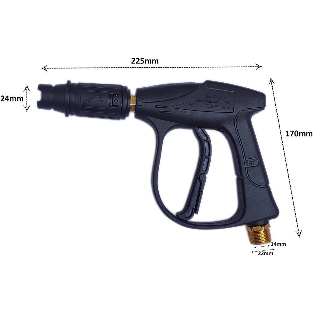 MLD high pressure washer gun for electric car wash machine Cleaning high adjustable jet water Adjustable nosel flow spary washers gun (Material-Plastic,Multicolor)