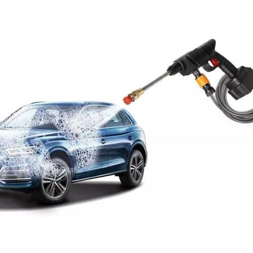 Leafly Cordless Portable Wireless Pressure Washer Gun 48V 12000mah High Pressure Water Gun for Car Wash Bike Washing Cleaning| Adjustable Nozzle and 5M Hose Pipe (Double_Battery)
