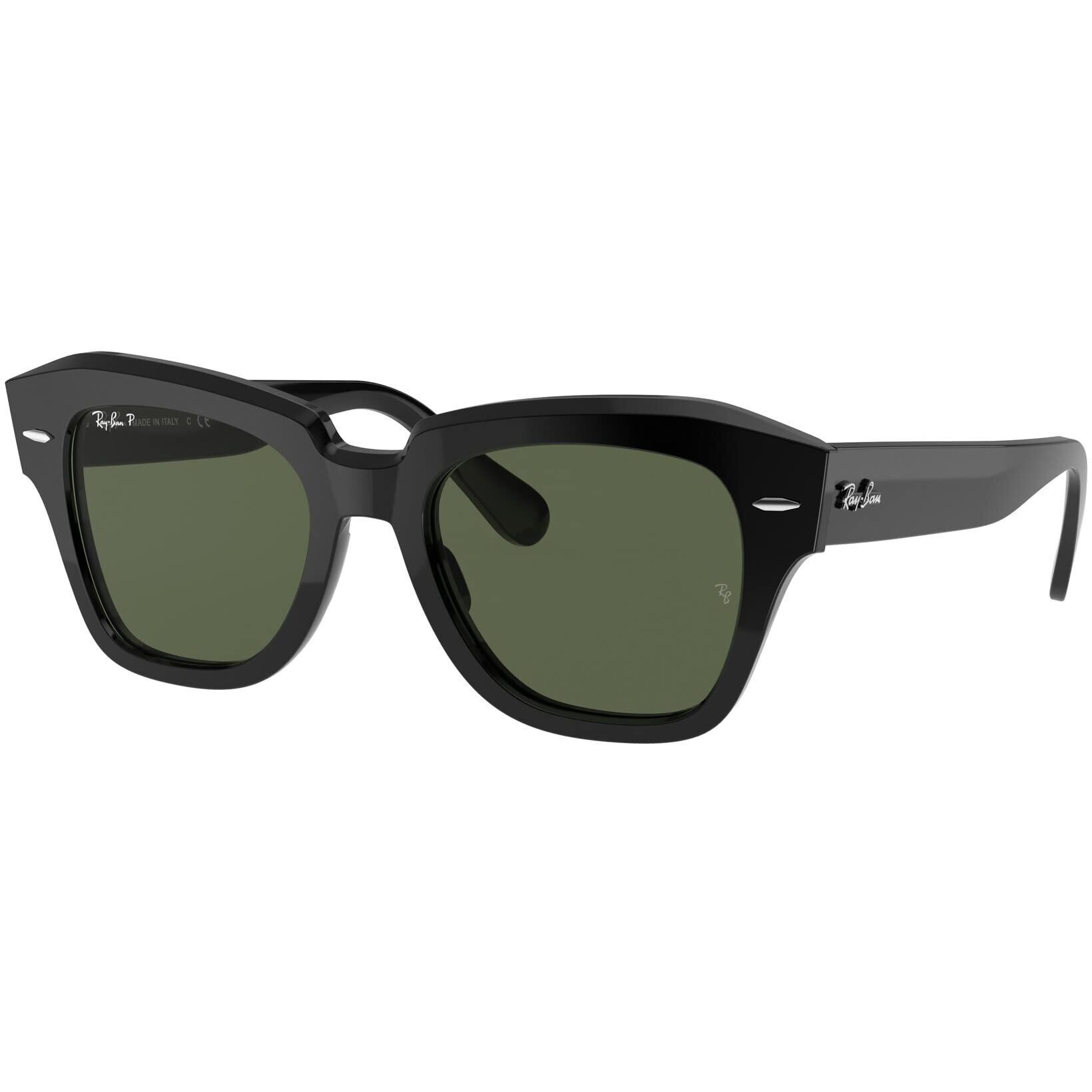 Ray-Ban Unisex Polarized Green Lens Square Sunglasses - 0RB2186