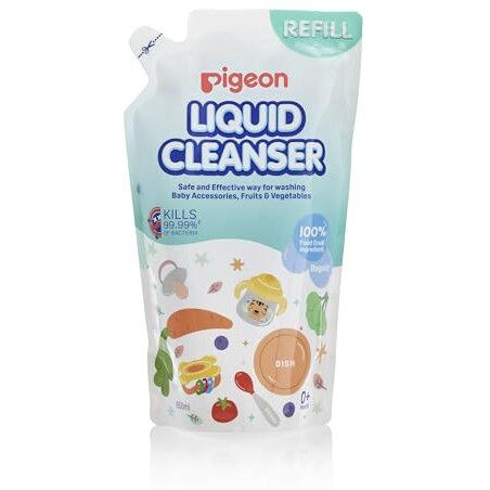 Pigeon Biodegradable Liquid Cleanser, For Baby Accessories, Fruits and Vegetables,100% Food Grade Ingredients, Anti-Bacterial, 650 ml, Refill Pack
