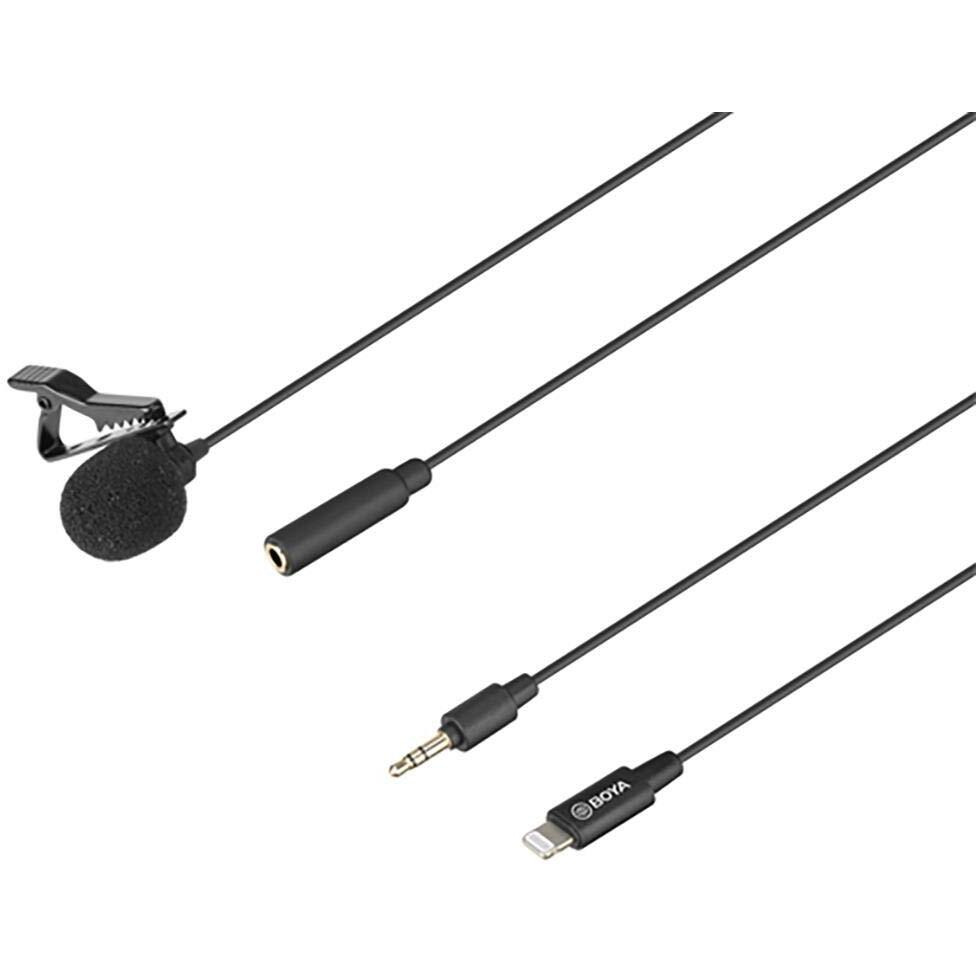 Boya by-M2 Clip-On Lavalier Microphone Lightning Port for iOS Devices Phone Tablet Recording V-Log Making Broadcasting - XLR