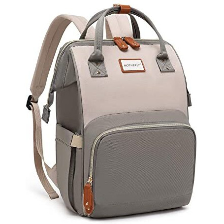 Motherly Premium Diaper Bag for Mothers for Travel, Maternity Bag for Newborn Baby, Mother Travelling Bag, Multiple Pocket Water Resistant Hospital Bag for moms (Lvory & Dark Grey)