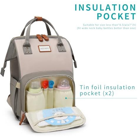 Motherly Premium Diaper Bag for Mothers for Travel, Maternity Bag for Newborn Baby, Mother Travelling Bag, Multiple Pocket Water Resistant Hospital Bag for moms (Lvory & Dark Grey)
