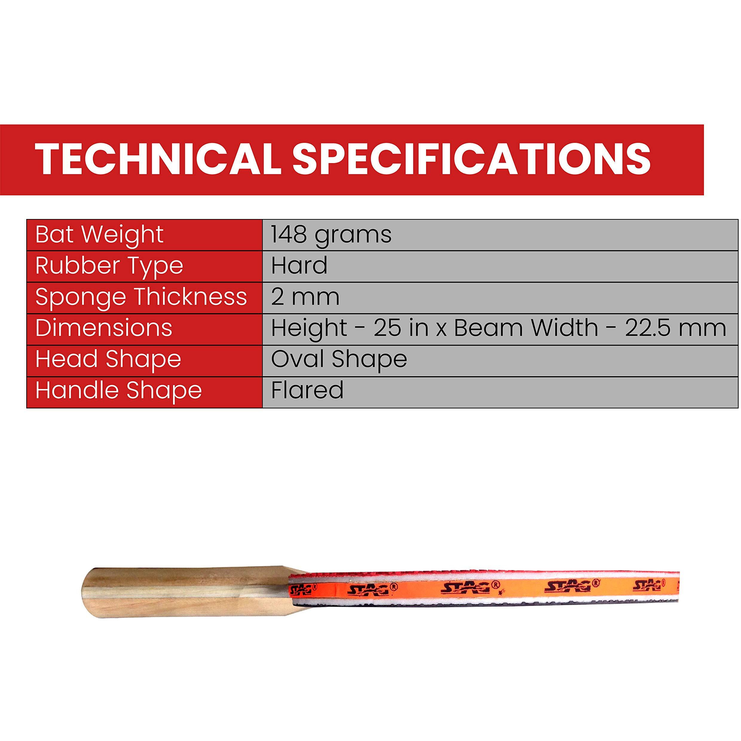 Stag 1 Star Table Tennis Racquet | 148 grams | Beginner | ITTF Approved Rubber | Multicolor Material Wood