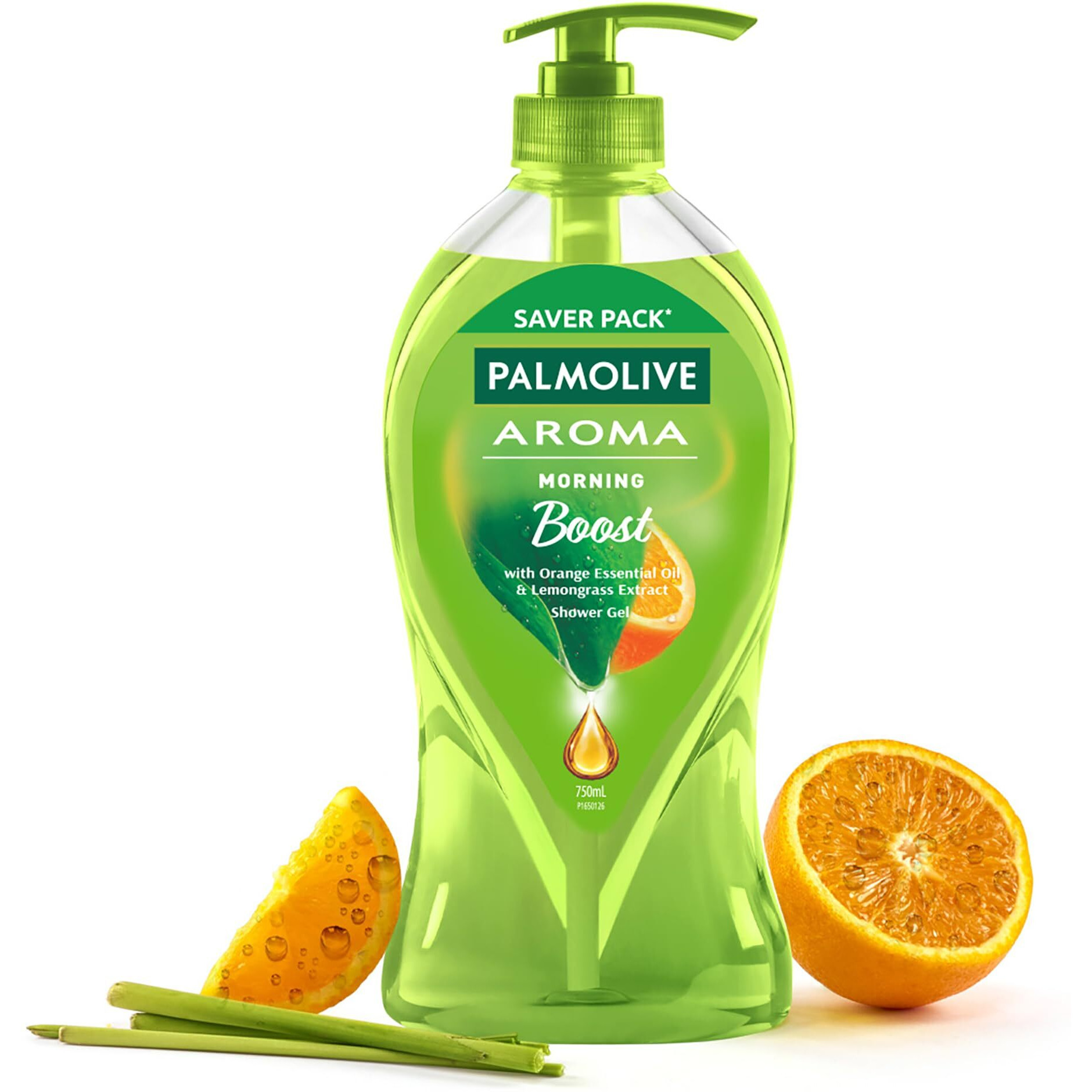 Palmolive Aroma Morning Boost Body Wash, 750Ml Shower Gel Single Pump Bottle, 100% Natural Citrus Essential Oil & Lemongrass Extracts For A Soft And Smooth Skin, Ph Balanced Bodywash