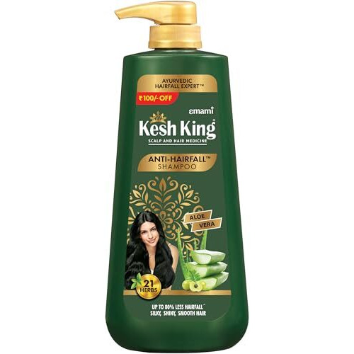 Kesh King Ayurvedic Anti-Hairfall Shampoo | Reduces hairfall | 21 Ayurvedic herbs | No Paraben & No Silicon | Enriched with Aloe Vera, Bhringraja & Amla | 600 ml