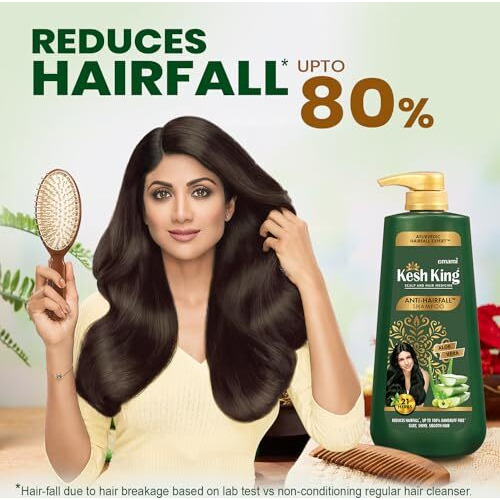 Kesh King Ayurvedic Anti-Hairfall Shampoo | Reduces hairfall | 21 Ayurvedic herbs | No Paraben & No Silicon | Enriched with Aloe Vera, Bhringraja & Amla | 600 ml