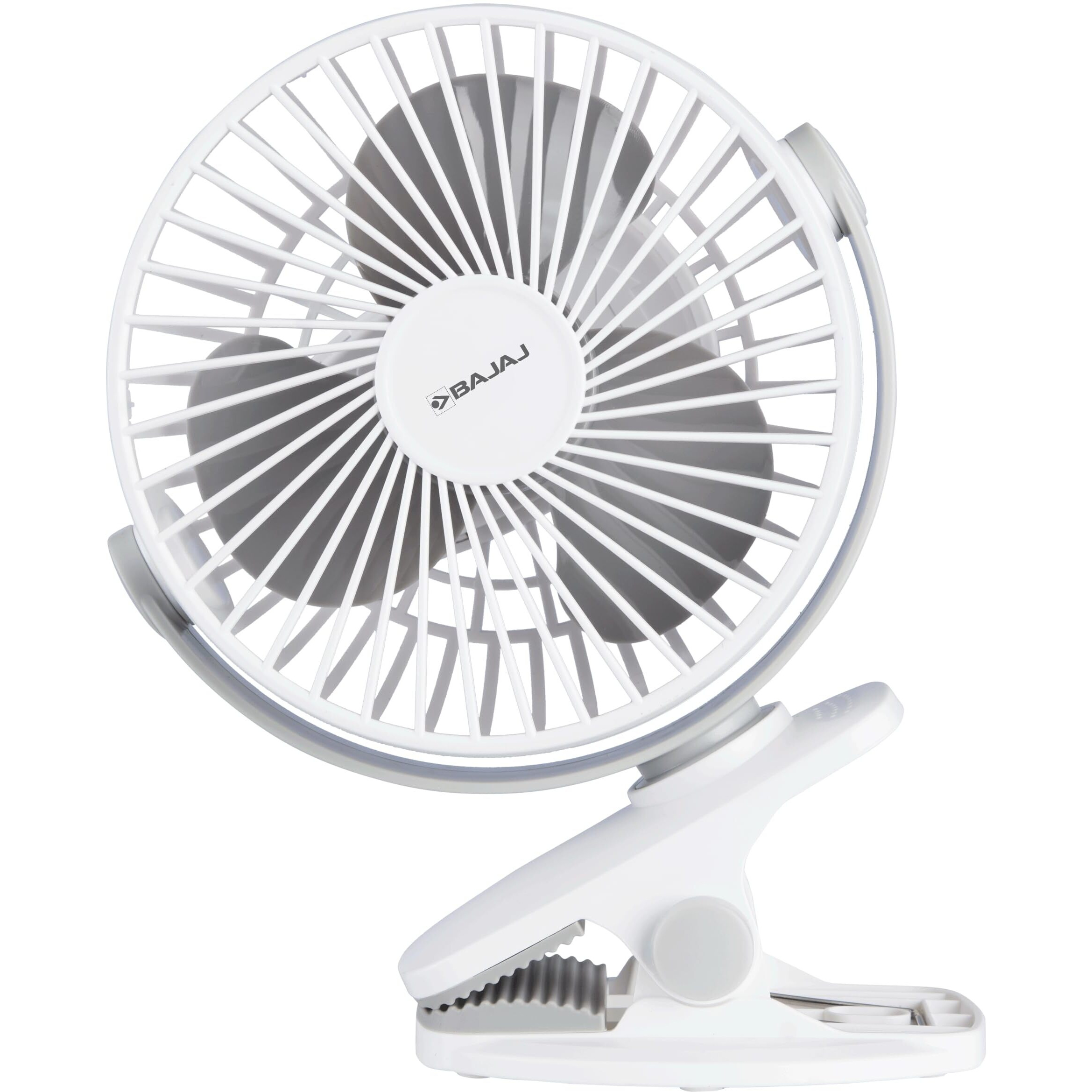 Bajaj Pygmy Mini Fan 110mm | USB Charging Fan | Multi-Clip Function| Rechargeable Fan| Battery Fan| 4-Hr Back-up| Silent Operation| Longer Battery Life| Energy Efficient| Portable Fan| White Table Fan