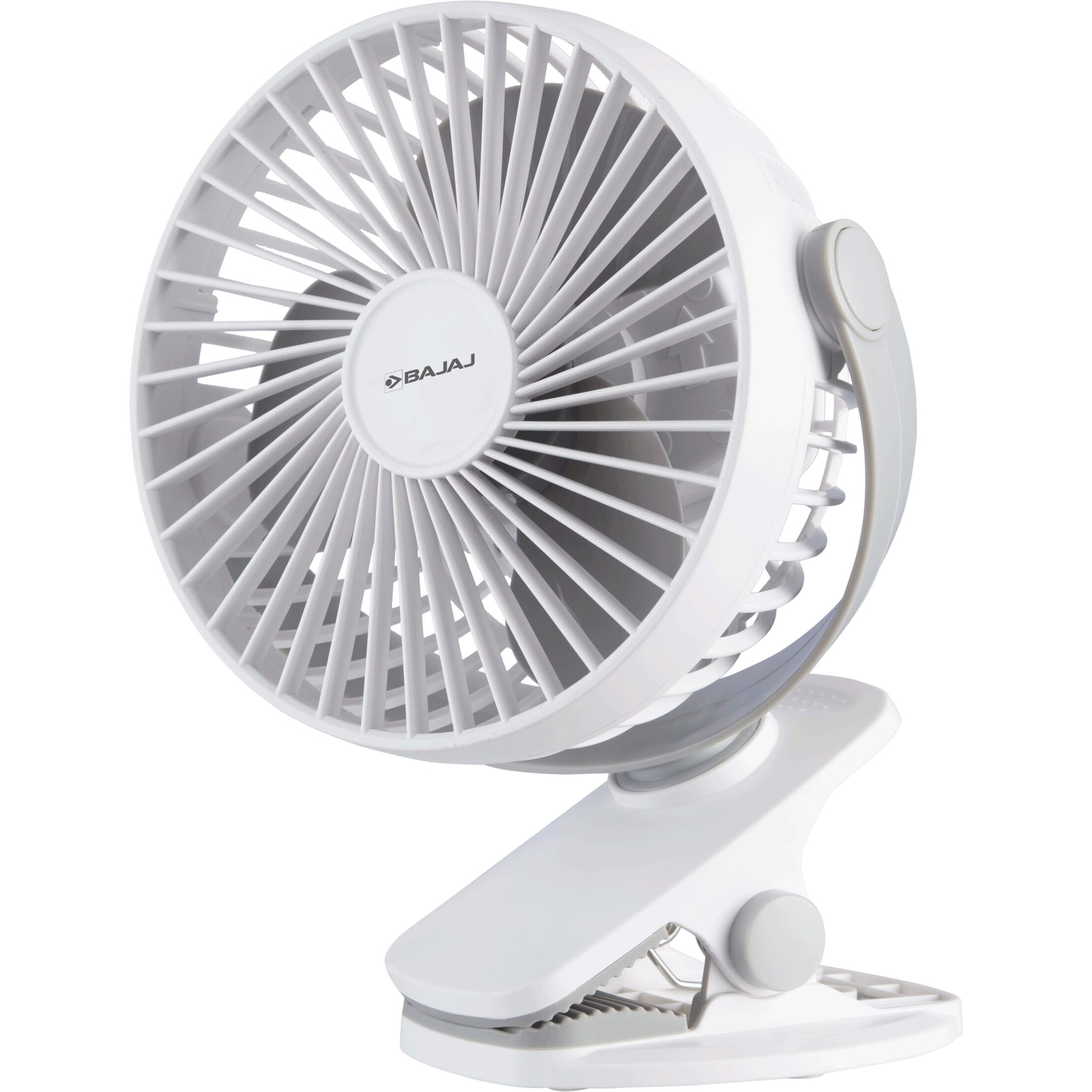 Bajaj Pygmy Mini Fan 110mm | USB Charging Fan | Multi-Clip Function| Rechargeable Fan| Battery Fan| 4-Hr Back-up| Silent Operation| Longer Battery Life| Energy Efficient| Portable Fan| White Table Fan