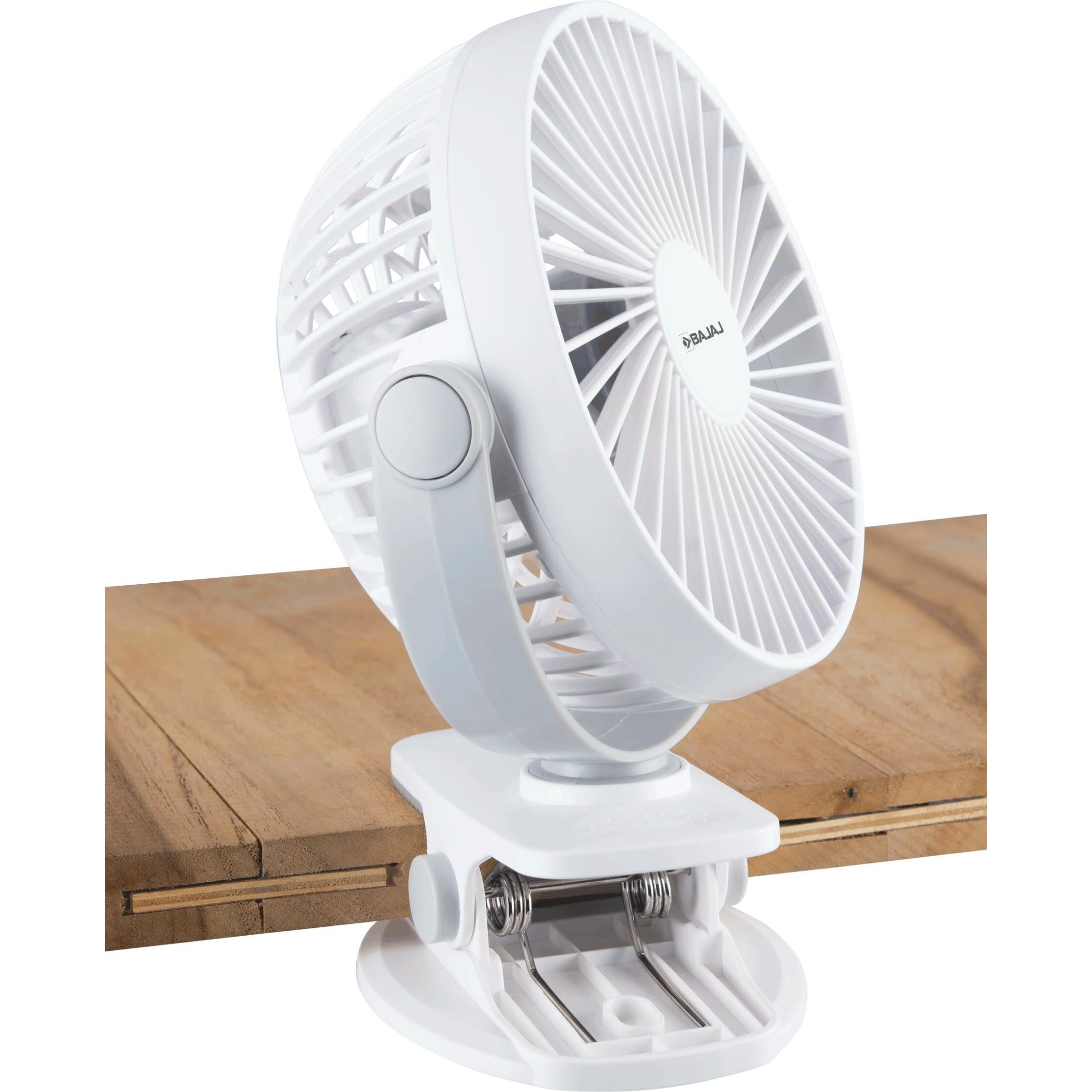 Bajaj Pygmy Mini Fan 110mm | USB Charging Fan | Multi-Clip Function| Rechargeable Fan| Battery Fan| 4-Hr Back-up| Silent Operation| Longer Battery Life| Energy Efficient| Portable Fan| White Table Fan