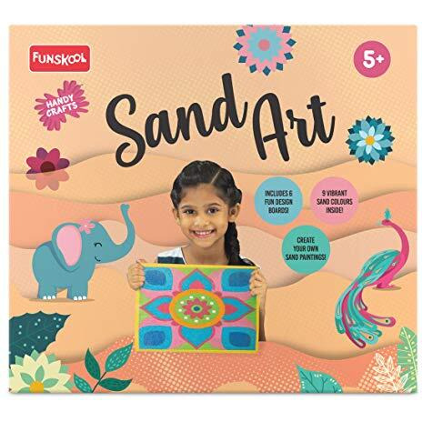 Funskool Handycrafts Handycrafts - Sand Art, Make 6 Different Paintings with Sand, 5 Years +,Art and Craft Kit, Multicolor