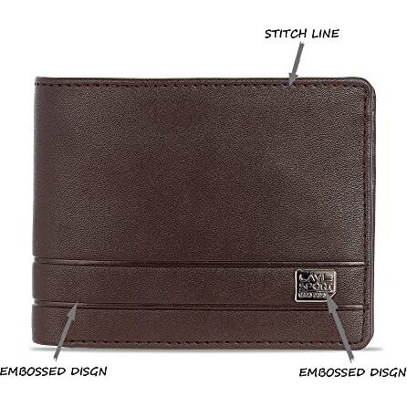 Lavie Sport Faux Leather Attorney Embossed Men s Wallet | Purse for Men,Brown