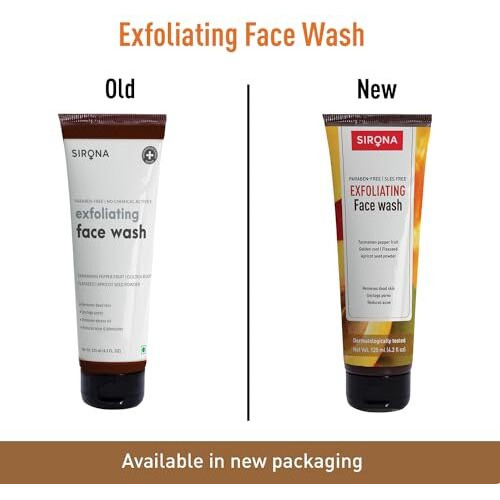 Sirona Natural Exfoliating Face Wash for Men & Women - 125 ml | Suitable For All Skin Type