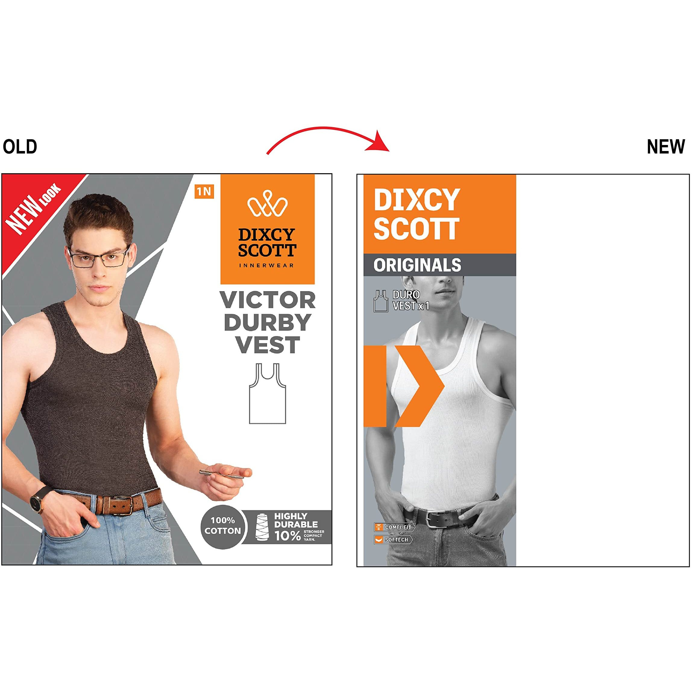 Dixcy Scott Originals Mens Round Neck Sleeveless Body Fit Solid Vest - Victory Vest(Black and Black - Pack of 2 )-XL
