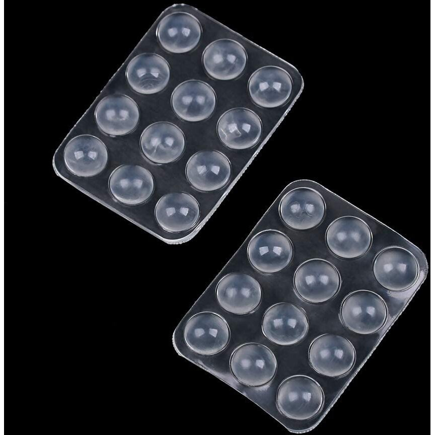 TCCO ENTERPRISE Round Self Adhesive Silicone Bumper FOR Door Stopper Wall Protect TO Prevent Damage OF Walls from Door Knobs Handles & Safety Stoppers for Drawer with Mute Buffer, Picture Frames, Cutting Boards, Laptops (Color-Transparent)(Set-24Pcs)