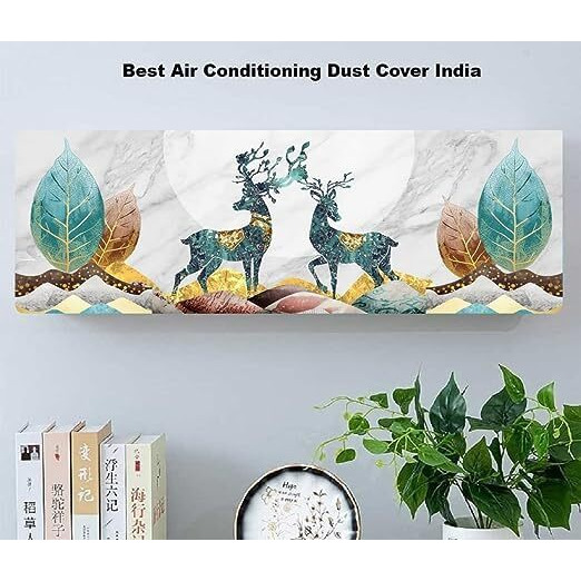 justone choice Polyester Air Conditioning Dust Cover Folding Designer Ac Cover For Indoor Split Ac 1.5 Ton (97 X 31 X 21 .5 )