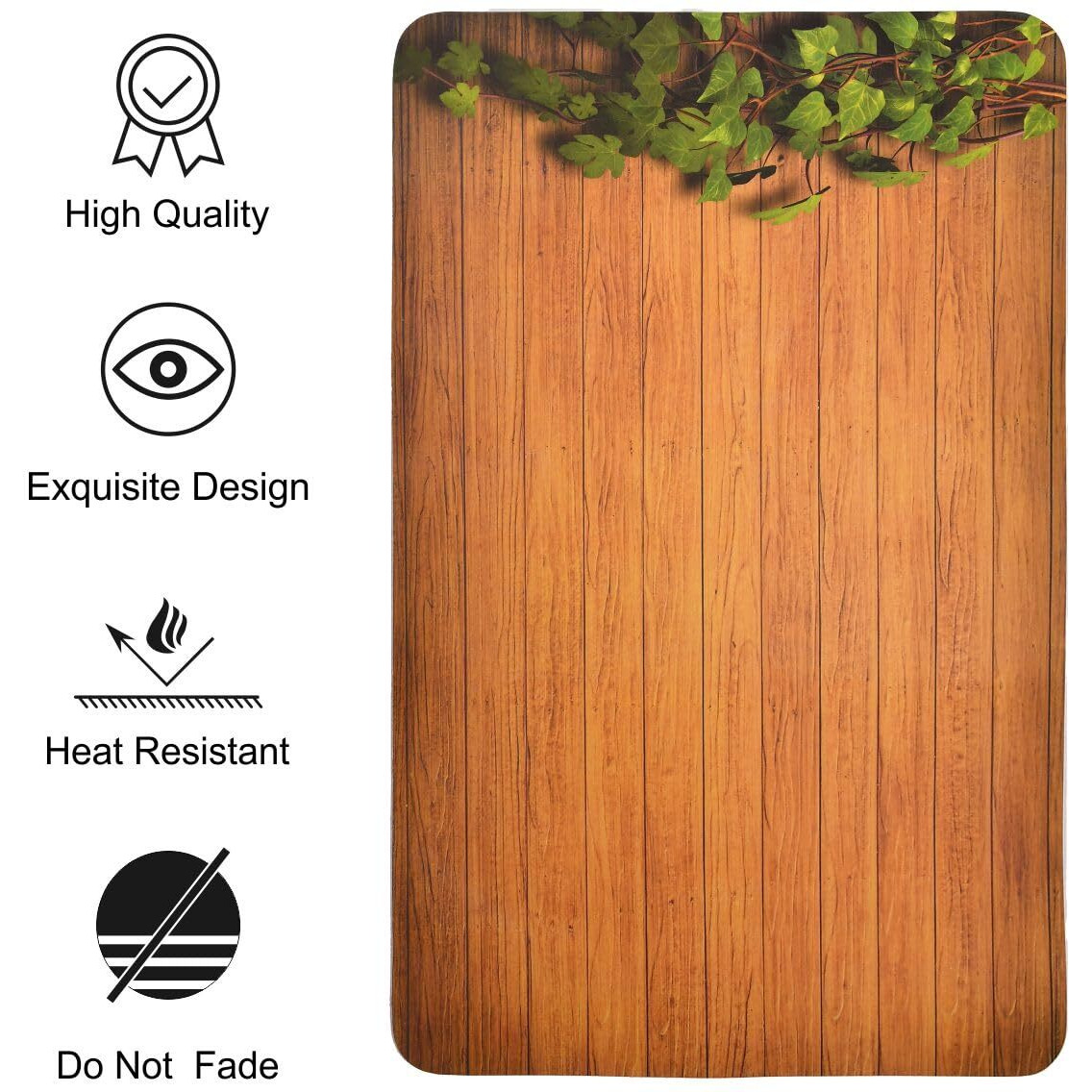 Yellow Weaves 4 Piece Wooden Style PVC Dining Table Placemats, (Color - Brown)